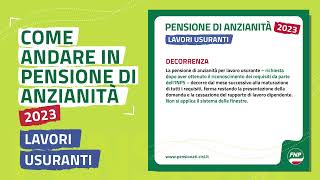 Come andare in pensione di anzianità 2023  Lavori usuranti [upl. by Henleigh]