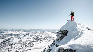 Offpiste skiing from the top of Gaustatoppen in Telemark Norway [upl. by Ginsburg783]