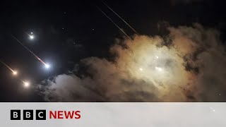 Iran launches barrage of missiles at Israel  BBC News [upl. by Eniluqcaj]