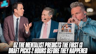 Oz The Mentalist Predicts The First 13 Picks Of The Draft Blows Pat McAfee amp Bill Belichicks Minds [upl. by Ammamaria]