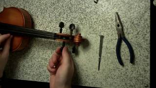 Geared violin peg installation  Knilling Perfection [upl. by Giannini764]