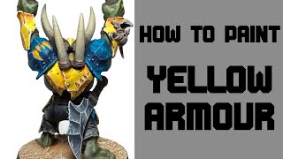 How To Paint Yellow Armour  How to paint Ironjawz [upl. by Atiuqahs]