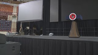 Stage set security ready for Trumps speech at Great American Outdoor Show [upl. by Lebiralc]