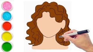 How to draw Curly Hair on a Girl  Hair Drawing Tutorial [upl. by Libre808]