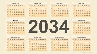 Kalender 2034 [upl. by Noeled109]