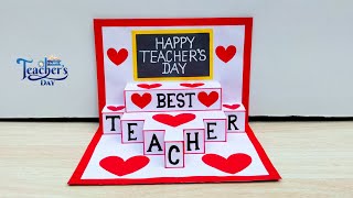 DIY  Teachers day popup card ideas  Happy teachers day greeting card handmade [upl. by Siroval]