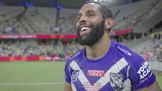 Josh Addo Carr Post Match Interview  Round 1 v Cowboys [upl. by Dlawso227]