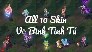 LOL Tổng Hợp 10 Trang Phục Vệ Binh Tinh Tú Mới Và Cũ Cực Đẹp  All Skin VBTT [upl. by Ralfston]