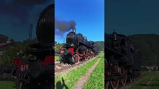 Vapore a Varallo 2024 shortsvideo fs640 viralvideo steamtrain insta360 dji steamlocomotive [upl. by Nylidam]