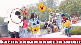 kacha badam song  Dance in public 😂  Epic Reaction Eshu s Prank [upl. by Ahseile576]