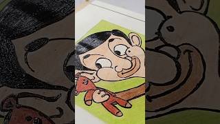 Mr Bean drawing with oil pestal colours mrbean art bts shorts viralvideo easy ideas trending [upl. by Westbrook]