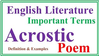 Acrostics  What is acrostic poem  How to write Acrostic Poem  English literature Literary Device [upl. by Anihcak]