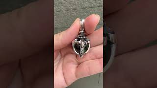 Silver Green Moonstone Gothic Pendant Tribal [upl. by Ellerrad]