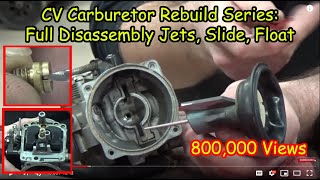 01 quotHow toquot CV Carburetor  Disassembly Recording Jets and Settings Cleaning Carb Rebuild Series [upl. by Mohun]