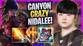 CANYON CRAZY GAME WITH NIDALEE  GEN Canyon Plays Nidalee JUNGLE vs Lee Sin  Season 2024 [upl. by Adnirod]