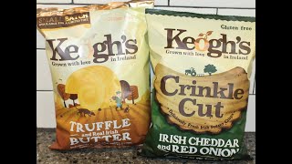 Keogh’s Potato Crisps Truffle amp Real Irish Butter and Irish Cheddar amp Red Onion Review [upl. by Ximenes]