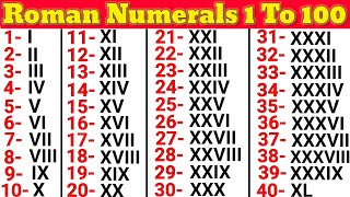 Roman Numerals 1 to 100  Learn Roman Numbers 1 to 100  Roman Numbers 1 to 100  Roman numbers [upl. by Tibbitts]