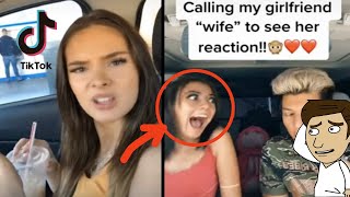 Calling my girlfriend wife to see her reaction😜 tiktok compilation😅🔥 tiktok try not to laugh 🔥 [upl. by Yenreit203]