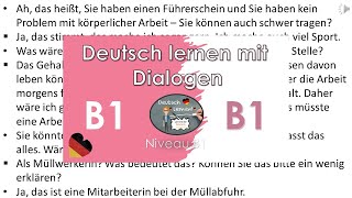 Dialoge B1  Deutsch lernen durch Hören  2 [upl. by Gnanmas]