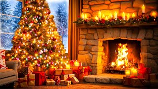 Cozy Fireplace Christmas Tree 🎄 Beautiful Christmas Music With Fireplace 🔥 Warm Christmas Fireplace [upl. by Eiramrebma189]