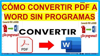 Cómo convertir PDF a WORD sin programasGuía 2024 [upl. by Annie567]