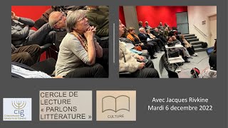 SOIREE 6 DECEMBRE AU CERCLE DE LECTURE CIG quotPARLONS LITTERATUREquot AUTOUR DU LIVRE DE TOBIE NATHAN [upl. by Eiveneg912]