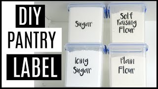 BUDGET PANTRY ORGANIZATION  DIY PANTRY LABEL HACK  HOW TO MAKE CLEAR STICKER LABELS ON A BUDGET [upl. by Ozner]