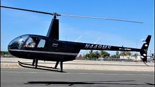 Robinson R44 StartUp Takeoff amp Landing  Helicopter N449MS [upl. by Awram]