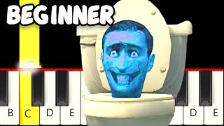 Skibidi Toilet Smurf  Fast and Slow Easy Piano Tutorial  Beginner [upl. by Annibo]