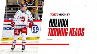 Leafs fifth rounder Holinka turns heads with strong development camp [upl. by Rodnas]