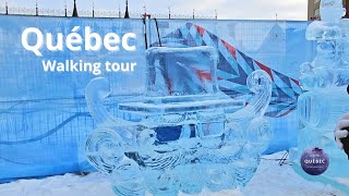 Carnaval de Québec  Zone LotoQuébec  Sculptures de glace  Camping de Bonhomme  Tour 2024 UHD [upl. by Nivrek]