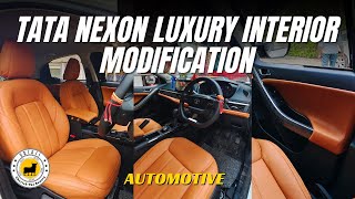 Tata Nexon Luxury Interior Upgrade✨Premium Seat Cover amp Steering Wheel🔥Carbon Finish Interior [upl. by Ankeny176]