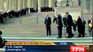 Sen Mark Kirk Returns To Senate [upl. by Ecerahs]