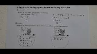 46 Aplicación de las propiedades conmutativa y asociativa Cuad de ejercicio Recuerda y Resuelve [upl. by Sinnaoi]