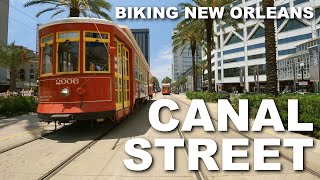 Canal Street  Biking New Orleans [upl. by Hoashis]