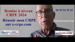 CRPE 2024 REMISE À NIVEAU CRPE MATHS [upl. by Uziel142]