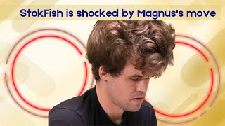 MAGNUS CARLSEN plays a move STOCKFISH could never find  WORLD RAPID CHAMPIONSHIP 1 [upl. by Liebman]