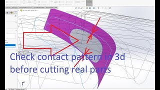 Hypoid Spiral Bevel Tooth Contact Pattern Check before machining [upl. by Ardnassela]