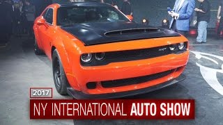 Dodge Demon is a wheeliepopping hellraiser  2017 New York Auto Show [upl. by Ahsinan]