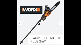 WORX WG309 8 Amp 10quot Electric Pole Saw HD 1080p [upl. by Ahseiat803]