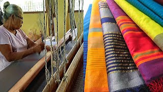 How to Weave Handloom Saree on Traditional Method [upl. by Anelhtak]