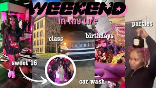 WEEKEND in my life sweet 16 party classes air bnb party car wash etc [upl. by Ovid]