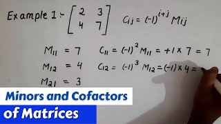 How to find minor and cofactor of Matrices  minor and cofactor of determinant  minor  cofactor [upl. by Darnoc]