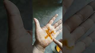 Haldi ka Swastik Hatheli pe banane ka upaye aryan 684 pro [upl. by Ivette]