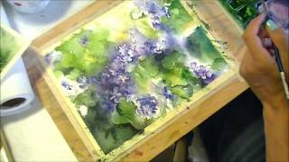 Painting Violets in Watercolour [upl. by Birk195]