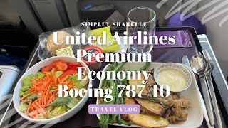 United Airlines Premium Economy Boeing 78710  Los Angeles to Tokyo Japan [upl. by Ahsekad]