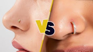 Nose Pin vs Nose Ring Choosing the Perfect Nose Jewelry  Style Guide and Comparison [upl. by Caressa]