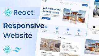 Build a Responsive Website Using React JS amp Tailwind CSS  Beginner React JS Project [upl. by Haiasi]
