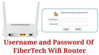 Username And Password Of FiberTech Wifi Password Change  FiberTech Wifi Login short [upl. by Ayaet226]