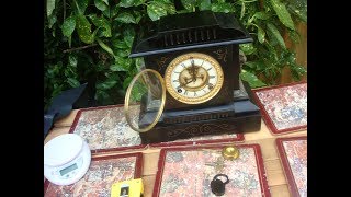 Vintage Ansonia Mantle Clock With Original Key and Pendulum With Metal Case [upl. by Aylad]